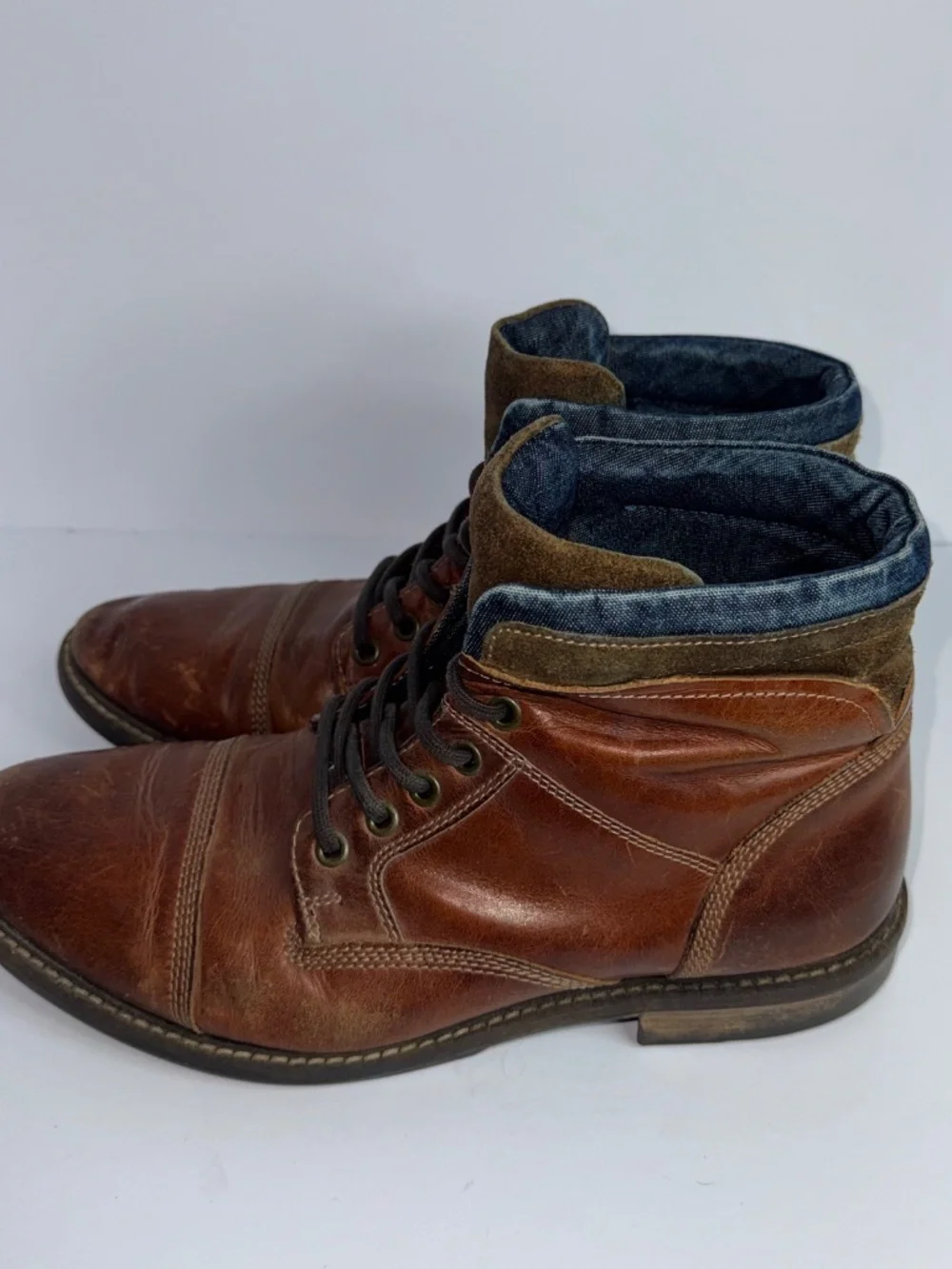 Franco Fortini Brown Cap Toe Boots Mens Size 10